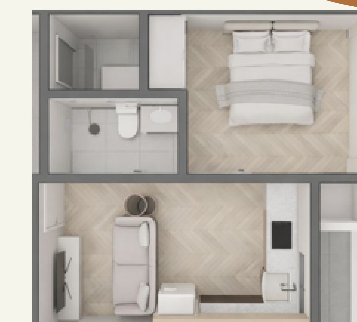 Planta do apartamento 1 quarto